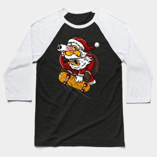 Christmas Santa Skaters Baseball T-Shirt